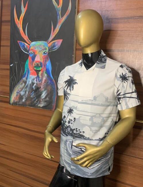 Tropical Palm Beach Scenic Shirt