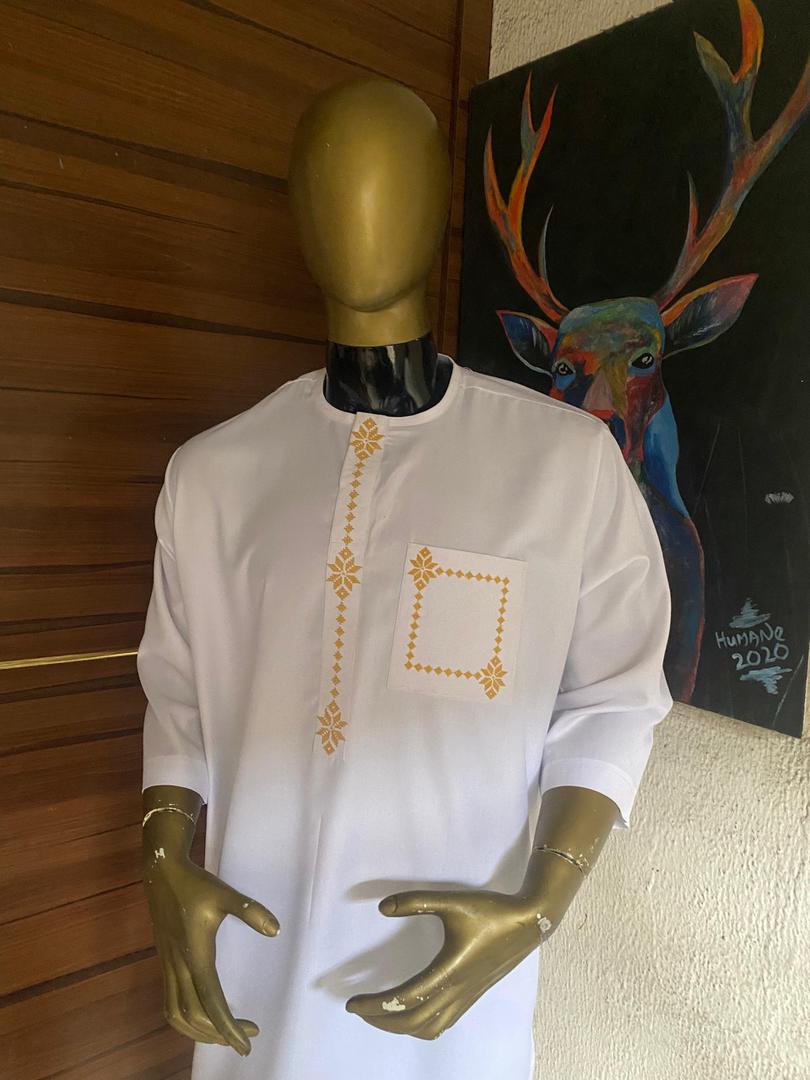 White Senator with Gold Embroidery